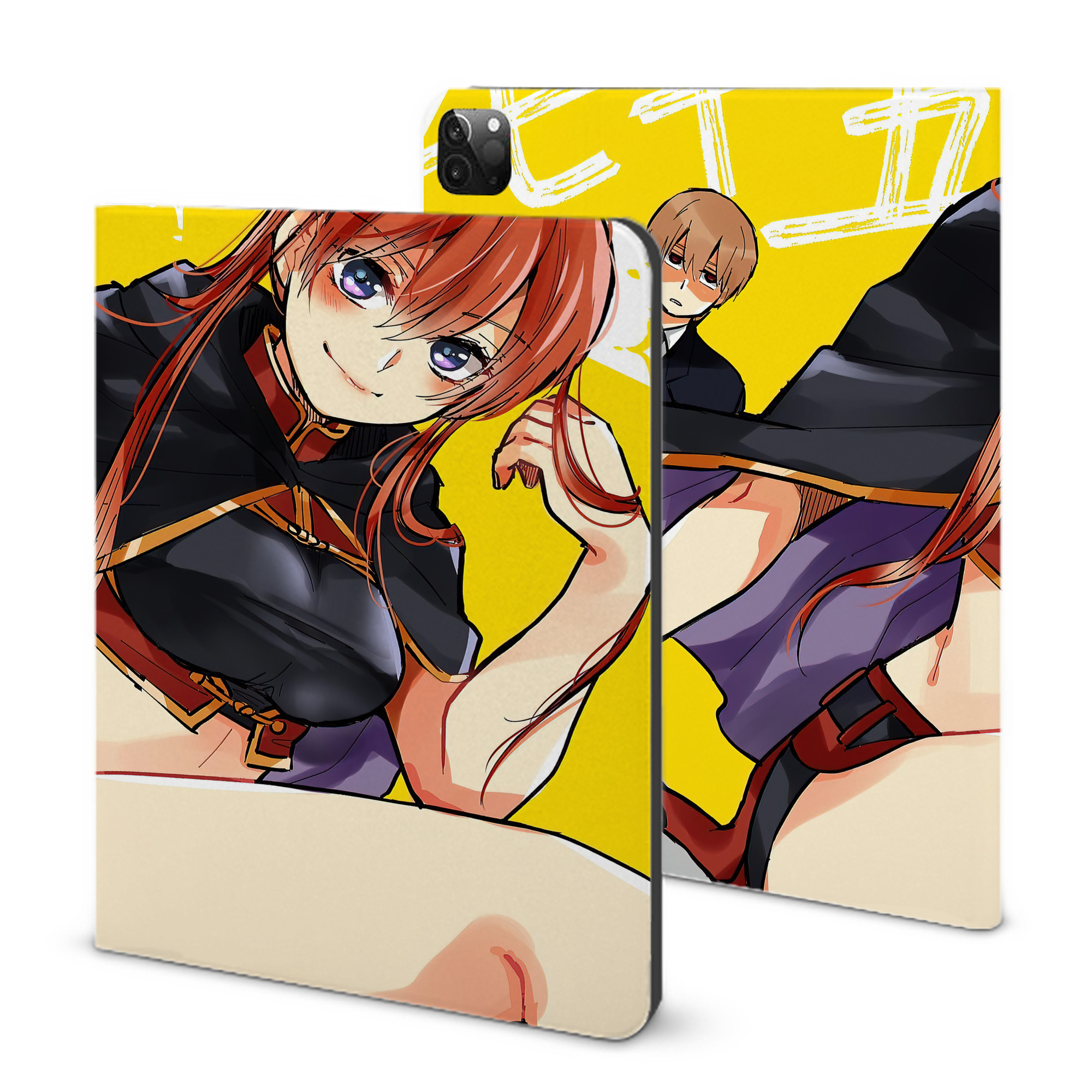 （画像用） ぎんたま 坂田銀時（さかたぎんとき） 神楽 志村新八（しむら しんぱち） GINTAMA Sakata Gintoki Kagura Shimura Shinpachi IPadケース ペンホルダー付き ブックスタイルデザイン